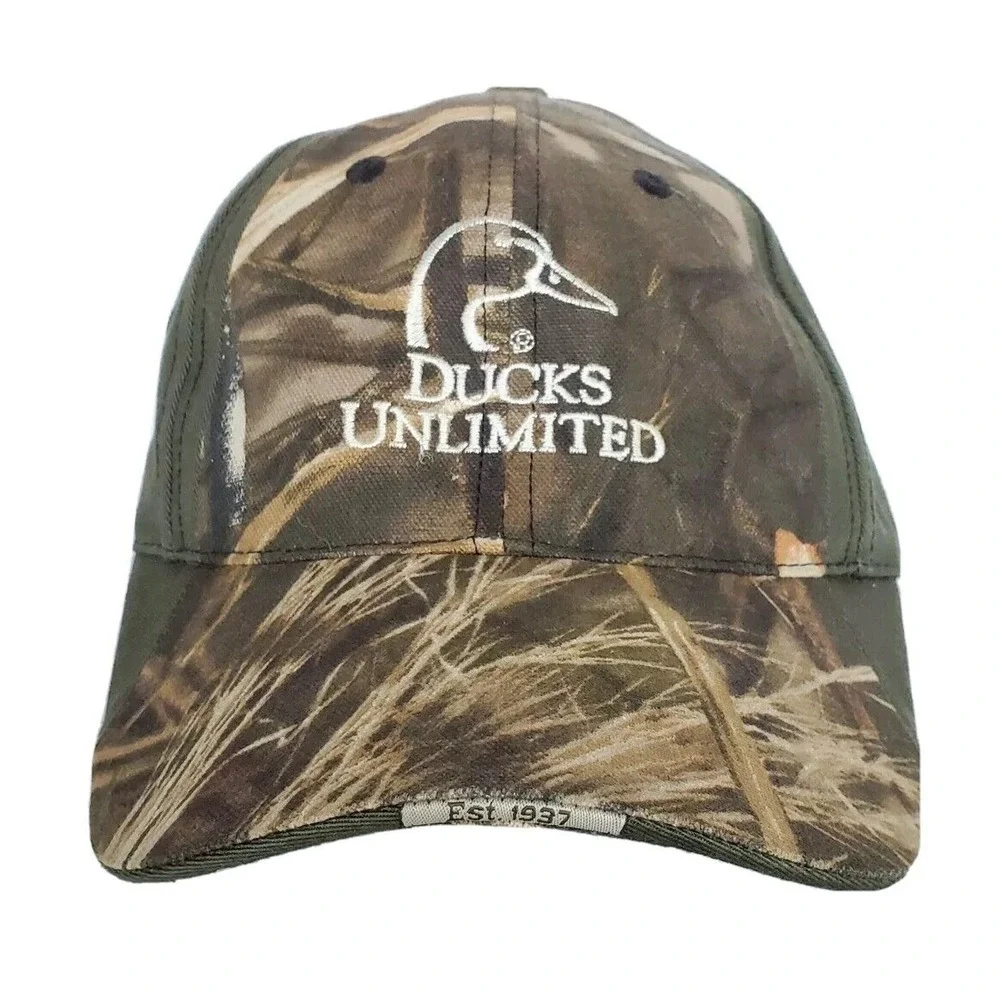 Ducks Unlimited DU Strapback Hat Embroidered‎ Hunting Camo Cap By Signatures